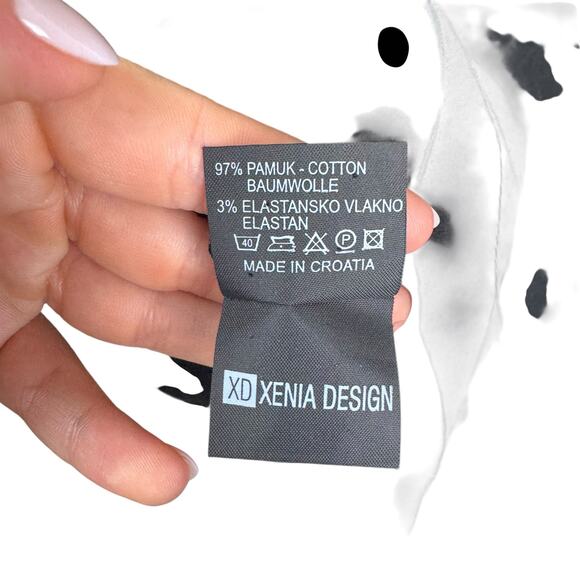 XD Xenia Design Black Poplin Cotton Asymmetrical Zip Moto Jacket - Picture 11 of 12